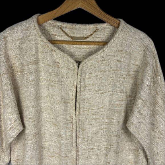 TRINA TURK 100% Raw Silk Kimono Cropped Jacket Sz 6 Drawstring Waist Minimalist - Picture 2 of 12